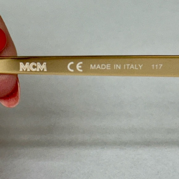 Vintage MCM Round Sunglasses MCM115SK Gold Black Frame 55mm Blue Mirror Interior - Picture 10 of 14